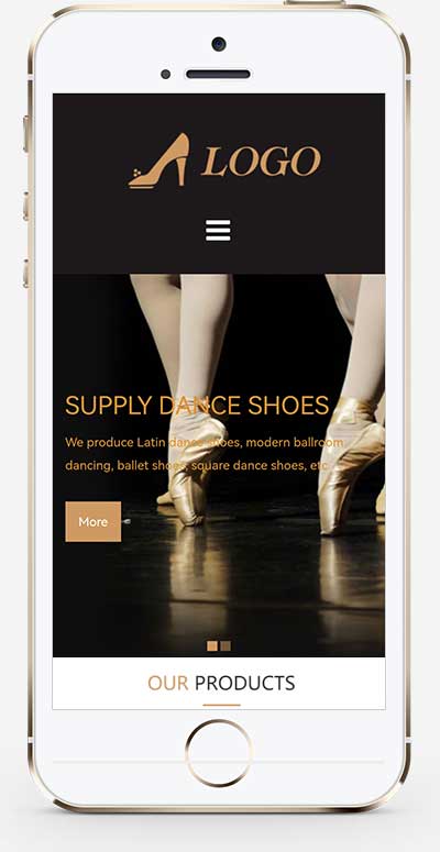 (自适应手机端)英文外贸拉丁舞鞋鞋类网站源码 芭蕾舞鞋网站pbootcms模板