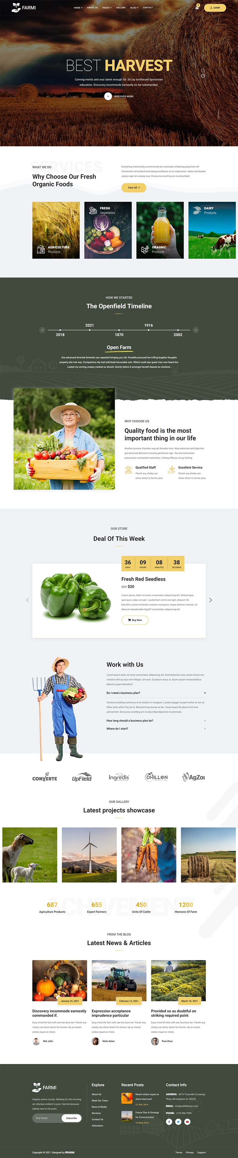 Bootstrap有机农场农业静态网站html模板
