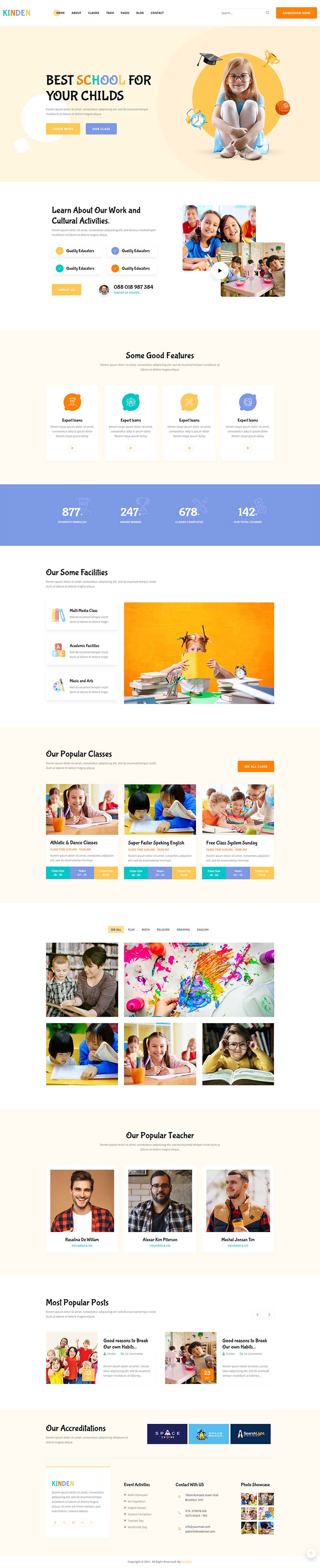 幼儿园教育培训机构HTML网页模板