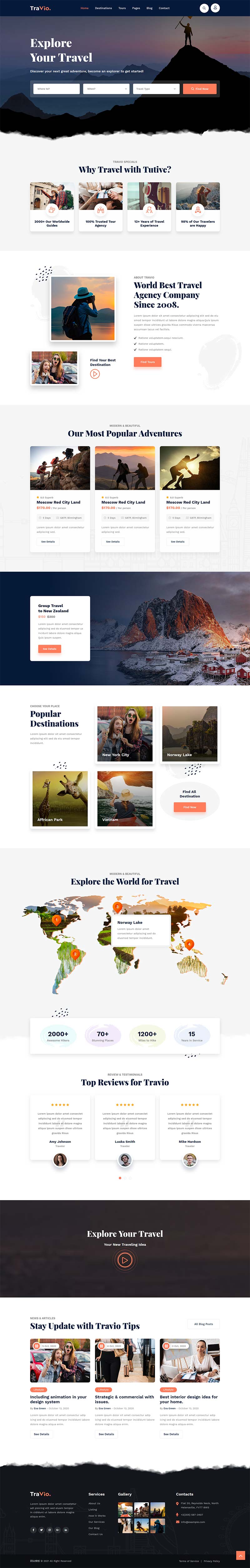 html5旅游旅行社官网模板