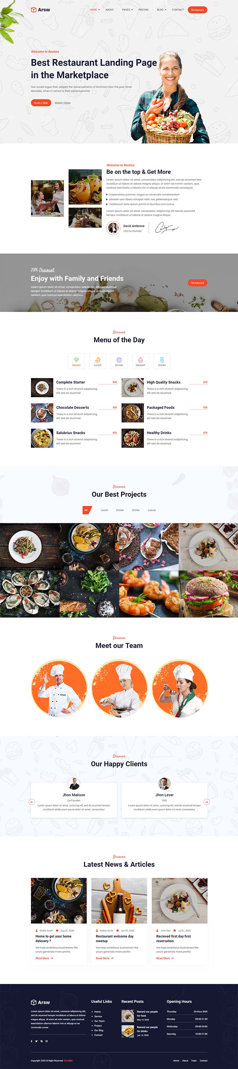 甜品美食餐厅展示静态网站HTML模板