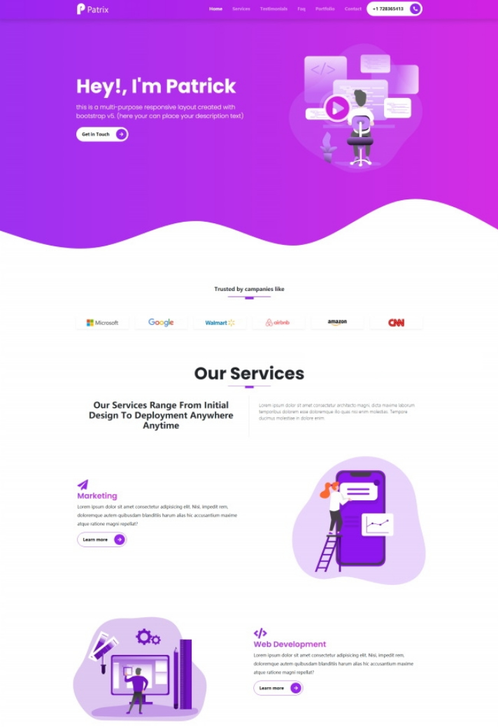紫色的风格互联网公司网站模板