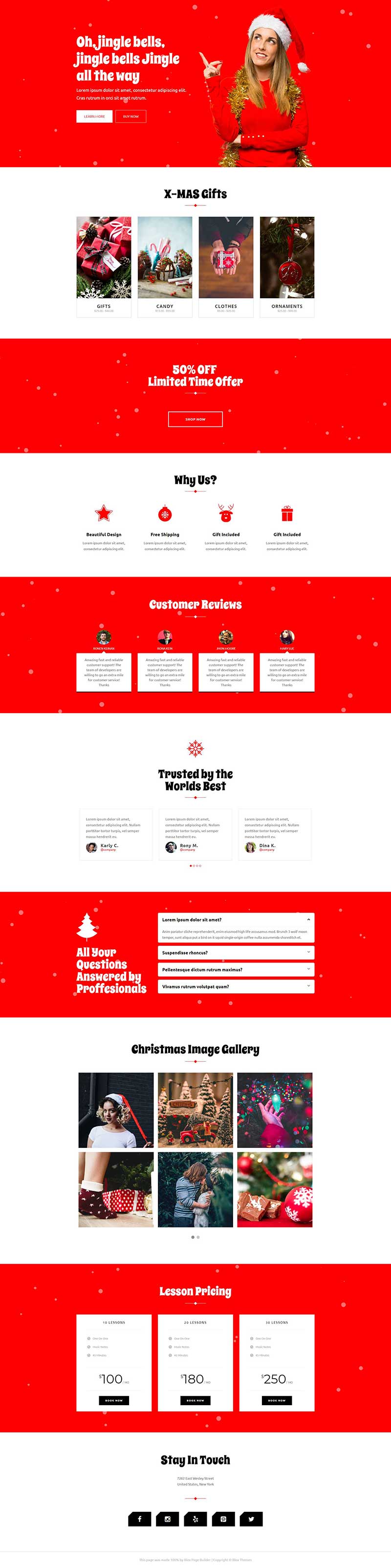 经典红色html圣诞活动网页模板
